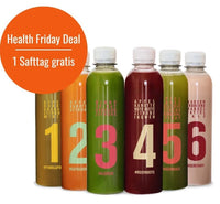 Freisteller mit den Klassik Säften für den Health Friday Deal